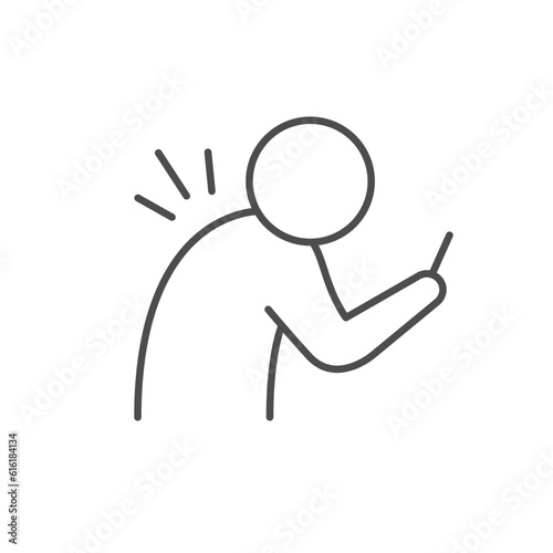 Incorrect pose line outline icon