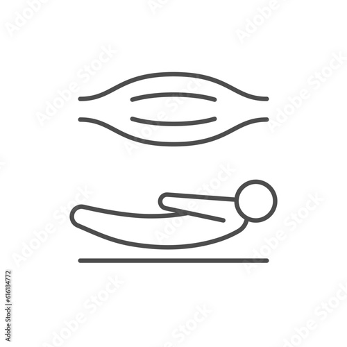 Back muscle strengthening line icon