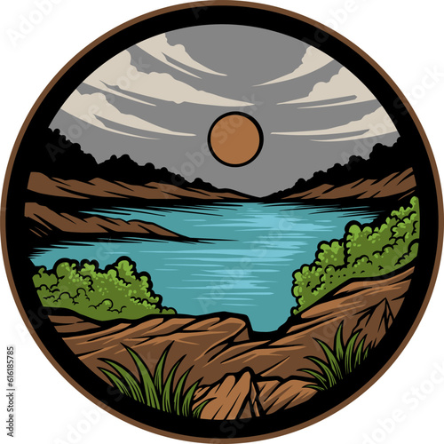 Vintage village badge