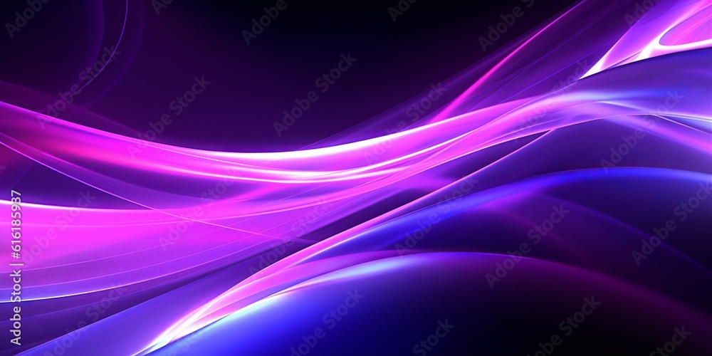 Naklejka premium captivating digital background featuring abstract lines in neon purple and gray, creating a visually striking and futuristic design that blends vibrant colors with a modern aesthetic. Generative Ai