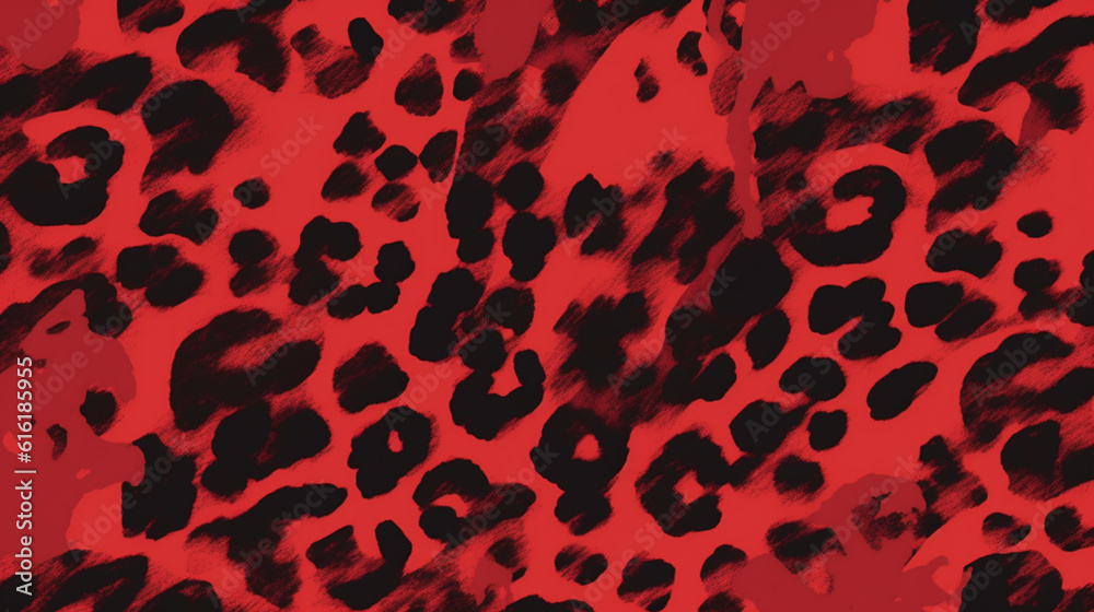 Red Animal Print Wallpaper or Background Pattern - Leopard Dots and Stripes - Generative AI Red Animal Print Wallpaper or Background Pattern - Leopard Dots and Stripes - Generative AI