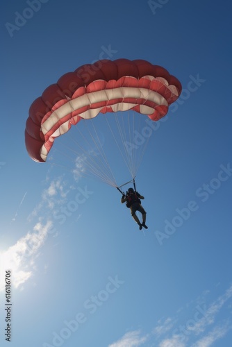 skydiver flying in blue sky