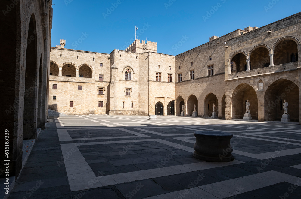 Interior of The Palace of the Grand Master of the Knights of Rhodes on a Sunny Day