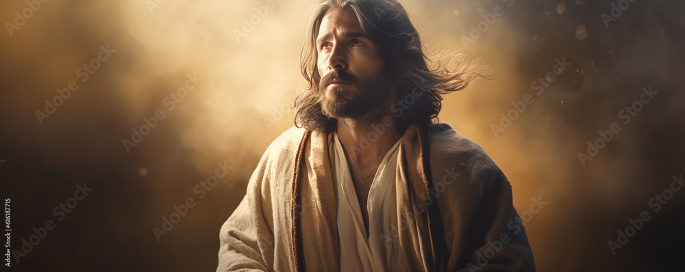 Jesus Christ, Savior of mankind.copy space.ai generative Jesus Christ, Savior of mankind.copy space.ai generative