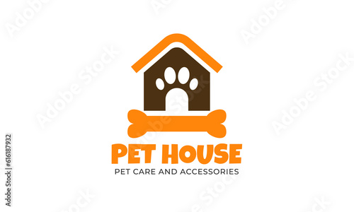 Pet house logo vector design. Usable for pet store, shelter, and pet shop logo