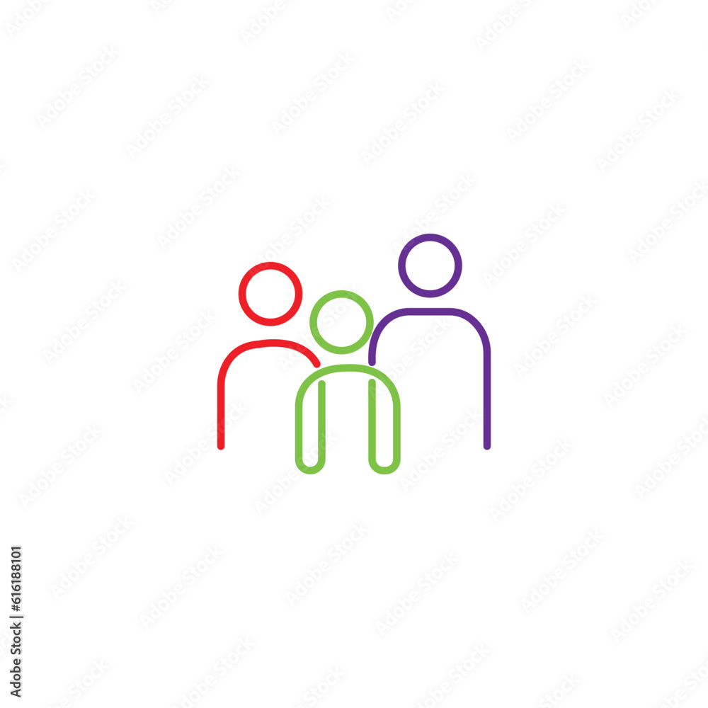 Dad, mom, child.Family.Vector linear icon isolated on white background. Dad, mom, child.Family.Vector linear icon isolated on white background.