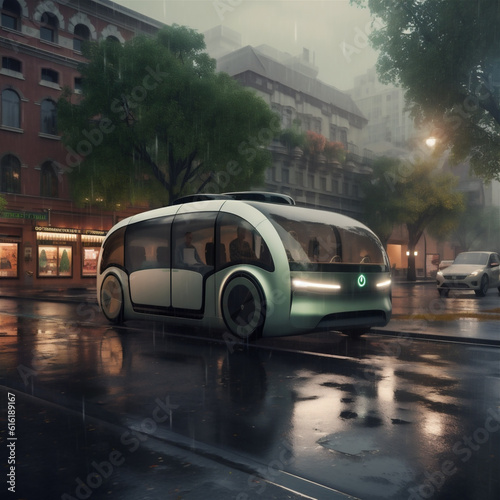 futuristic designed car in the city