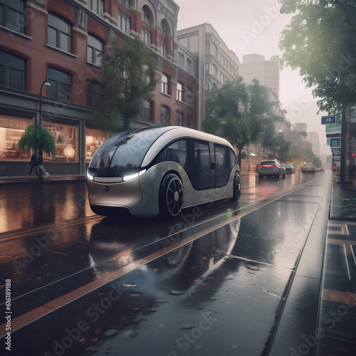 futuristic designed car in the city