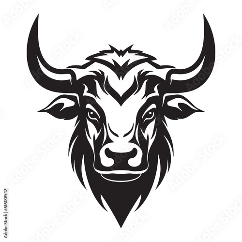 Bull head vector illustration. buffalo head isolated on white background
