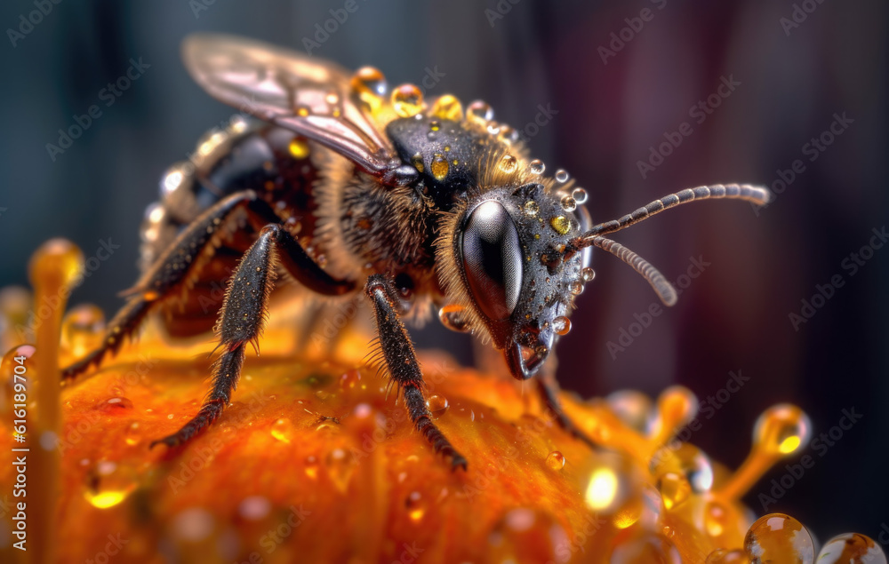 macro of a house fly created with Generative AI technology macro of a house fly created with Generative AI technology
