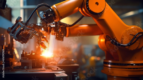 industrial robot, robot arm working in industry, Generative AI