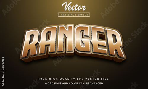 editable ranger text effect 3d style