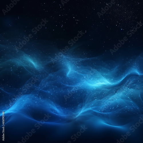 Abstract blue colors gradient shiny wave on noise black background Generative ai