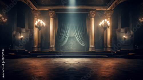Tableau sur toile Minimalist and surreal stage designs, created with AI Generative Technology