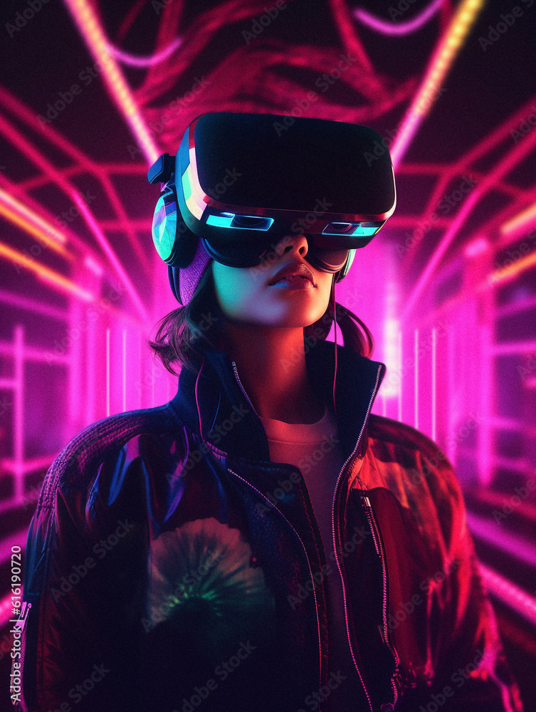 Virtual reality concept, created with AI Generative Technology Virtual reality concept, created with AI Generative Technology