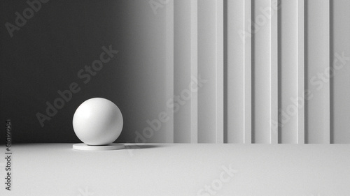 Empty minimalist geometrical scenario, created with AI Generative Technology © Ruben Chase