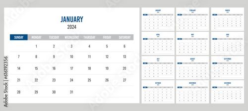 2024 Calendar simple and minimalist