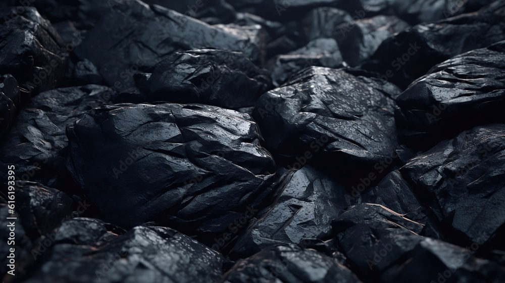 Coal background and texture, generative AI 