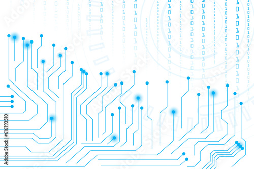 digital circuit lines on binary coding futuristic innovation. numbering protection technology abstract background.