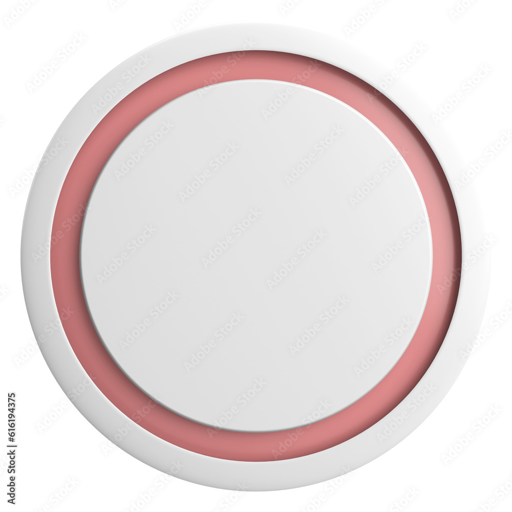 3D circle button. Empty button. 3D illustration. 3D circle button. Empty button. 3D illustration.