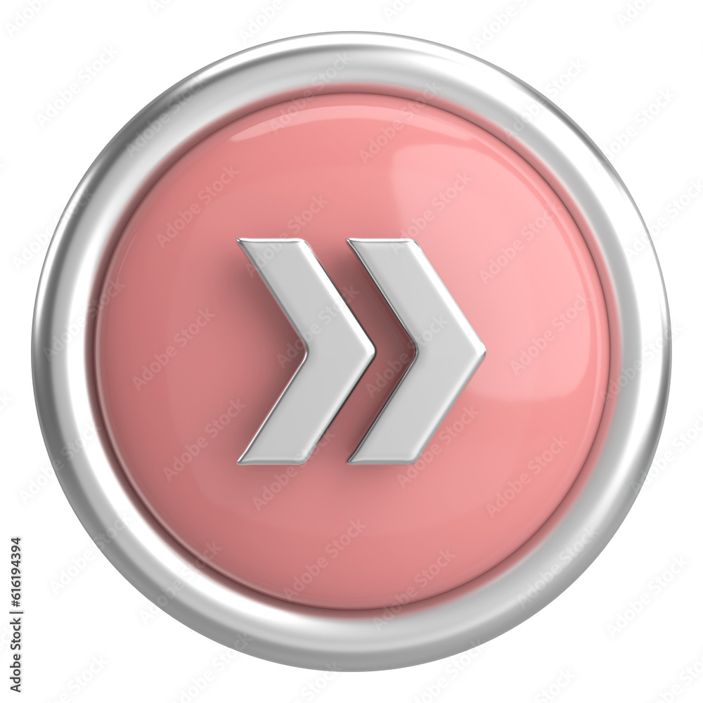 Next button. Continue button. 3D illustration. Next button. Continue button. 3D illustration.