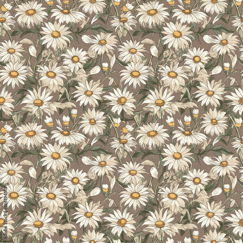 Colour daisies seamless pattern. Generative AI 2 Colour daisies seamless pattern. Generative AI 2