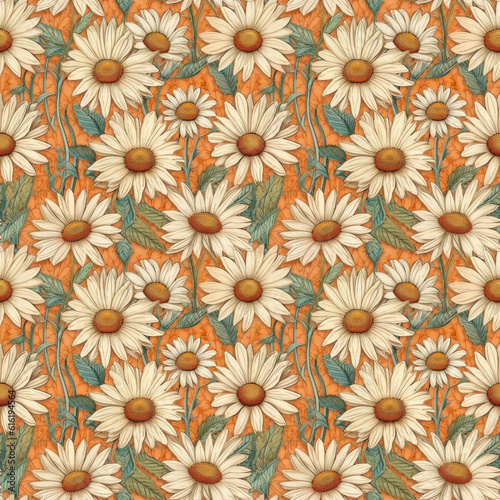 Colour daisies seamless pattern. Generative AI 4
