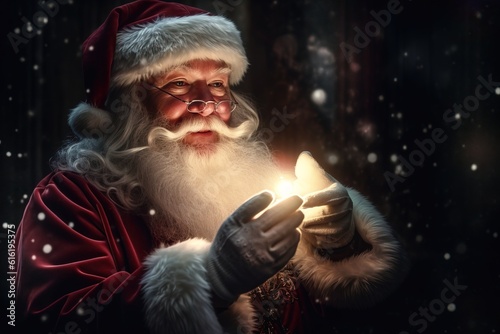 Portrait of Santa Claus. Concept of Christmas and New Year. Generative ai image.
