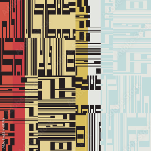 Multicolor Glitch Effect Textured Pattern