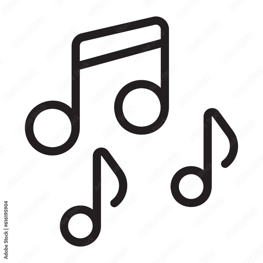 musical note line icon