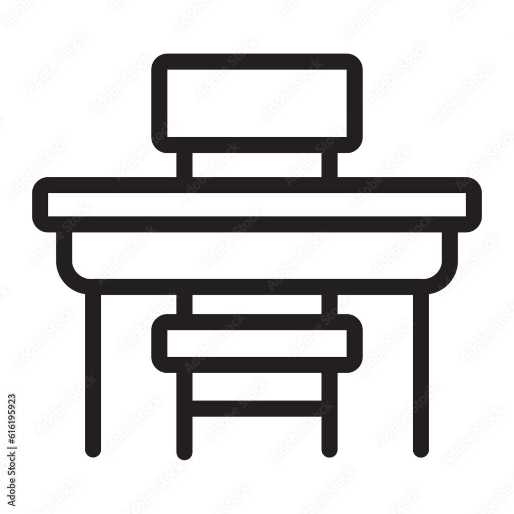 school desk line icon school desk line icon