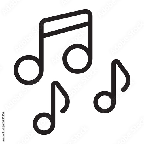 musical note line icon