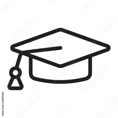 mortarboard line icon