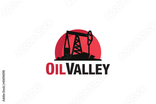 Creative logo design designated to construction company or workshop. This logo design depicts an oil drill. 
