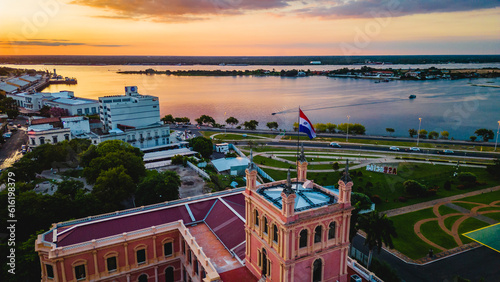 Photos Presidential Palace of the Lopez in Asuncion Paraguay Aerial Drone View Above Ne