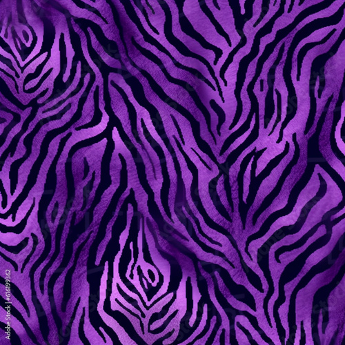 Dark Purple Animal Print Wallpaper or Background Pattern - Leopard Dots and Stripes - Generative AI