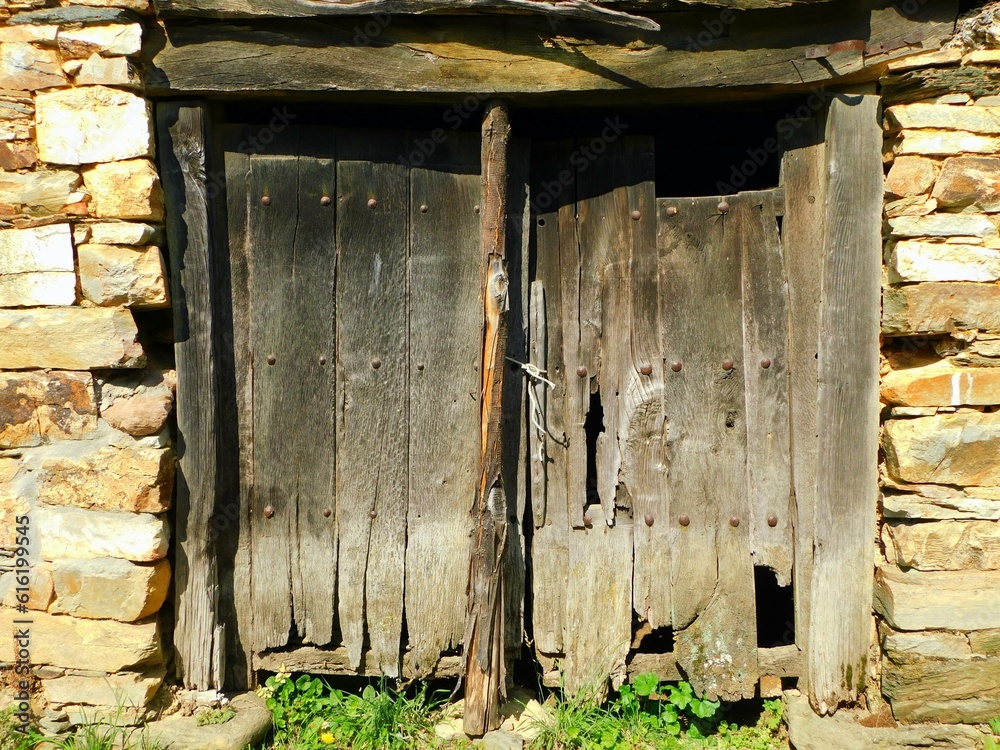 ancient door in a rural landscapes of Zamora province