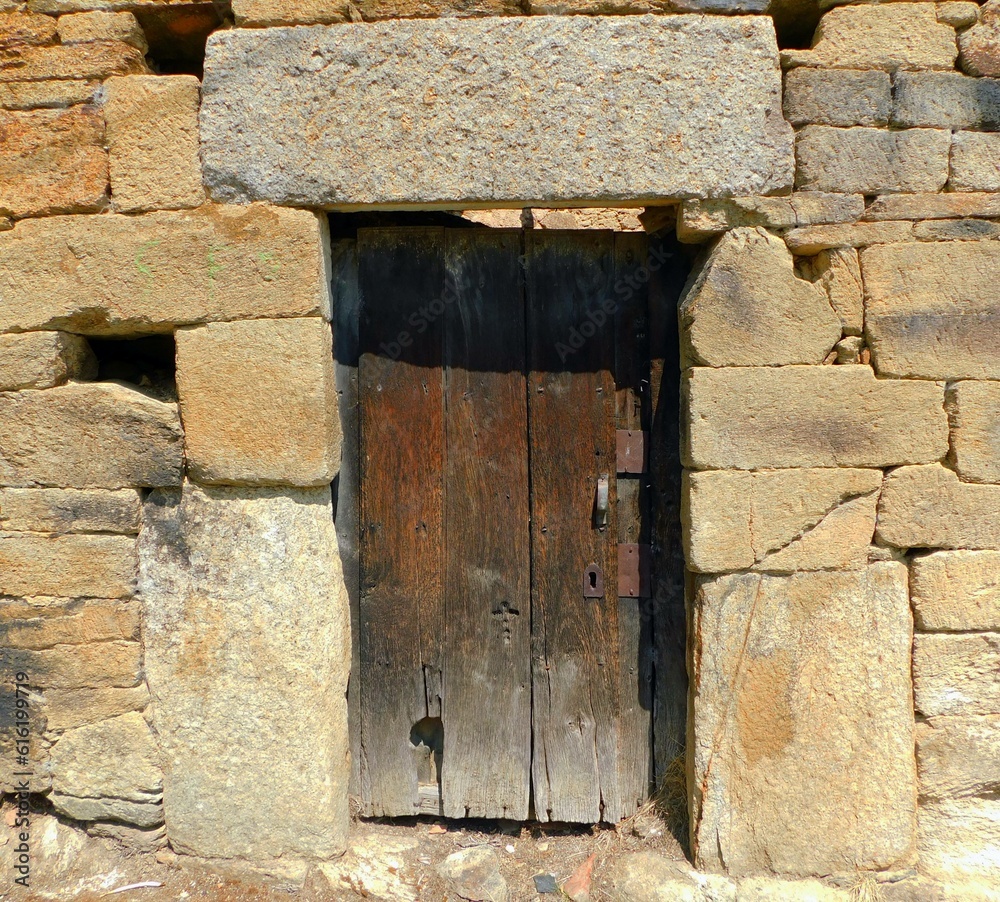 old door in the village of Villardeciervos, Zamora
