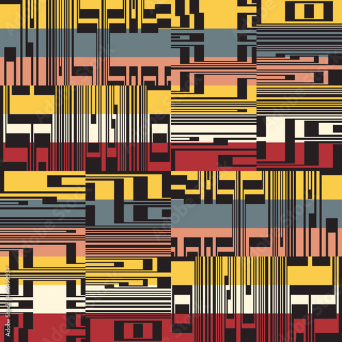 Multicolor Glitch Effect Textured Pattern
