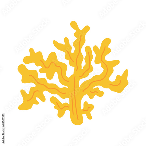 Cute Seaweed Clip Art Sea Plant Doodle Cartoon Animated Vector Illustration