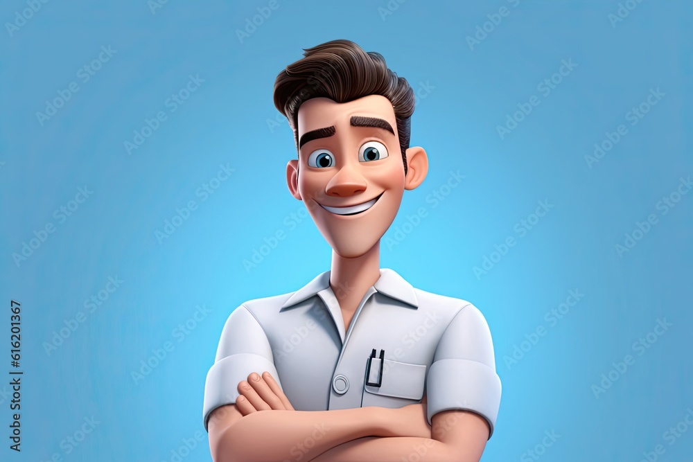 Caucasian Man Manicurist Handsome Backdrop With Copy Space Generative AI Caucasian Man Manicurist Handsome Backdrop With Copy Space Generative AI