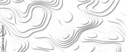 Abstract wavy line paper cut white background. Abstract realistic papercut decoration textured with wavy layers. Abstract modern white background paper cut style