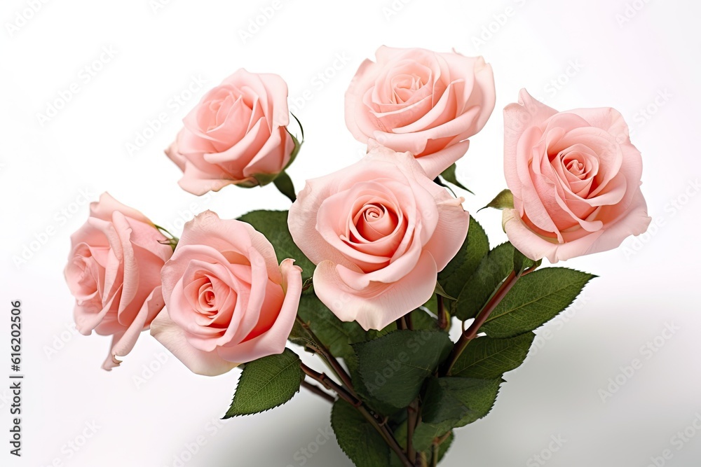 Pink rose flower isolated on white background. Genaretive Ai Pink rose flower isolated on white background. Genaretive Ai