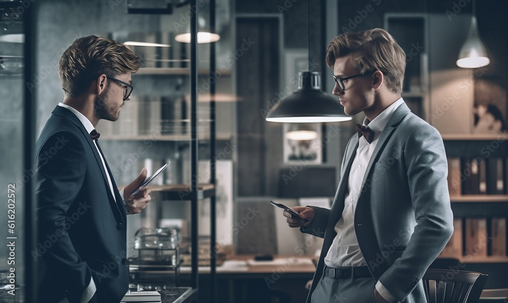 Business men talking in the office Business men talking in the office
