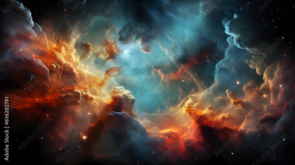 Universe scene with stars and galaxies in outer space showing beauty of space 