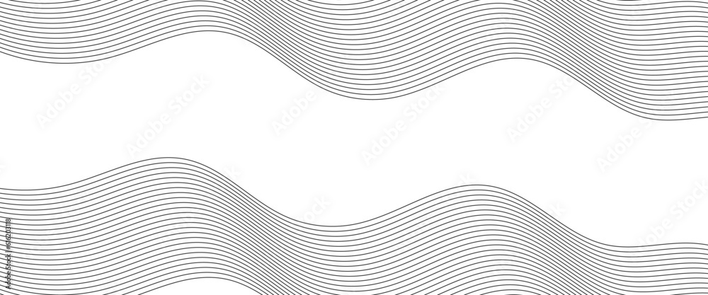 Business background lines wave abstracts flowing stripe and curves design. Wave line background with smooth shape. Beautiful wavy gadiant line on a white background. Horizontal banner template. 