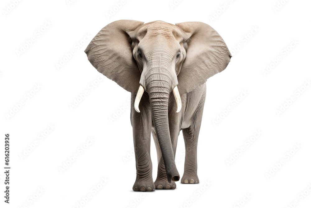 Elefant isoliert auf transparentem Hintergrund. KI-genrierter Inhalt