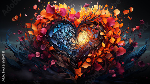 an artistic and colorful heart concept, Generative AI