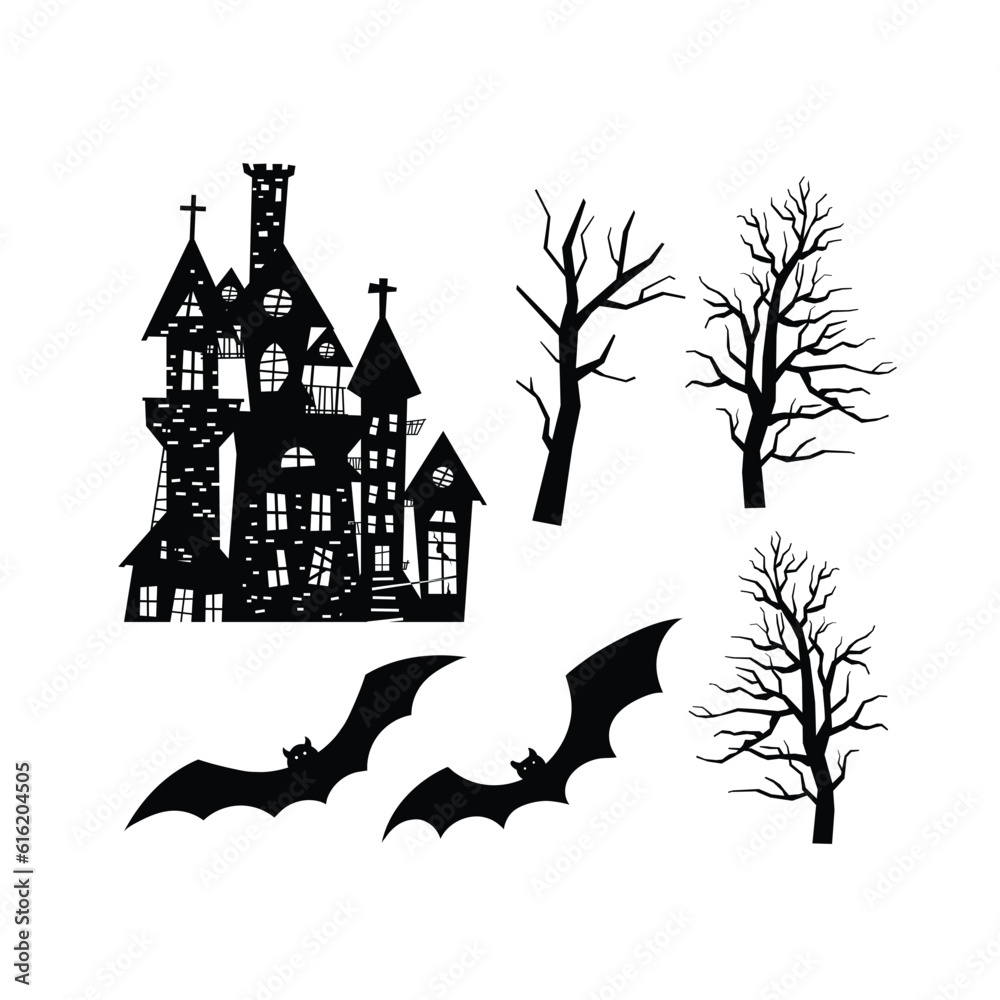 halloween vector, halloween silhouette, illustration of a halloween background
