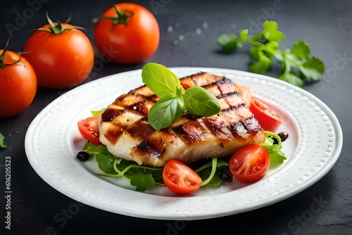 grilled fish with vegetables